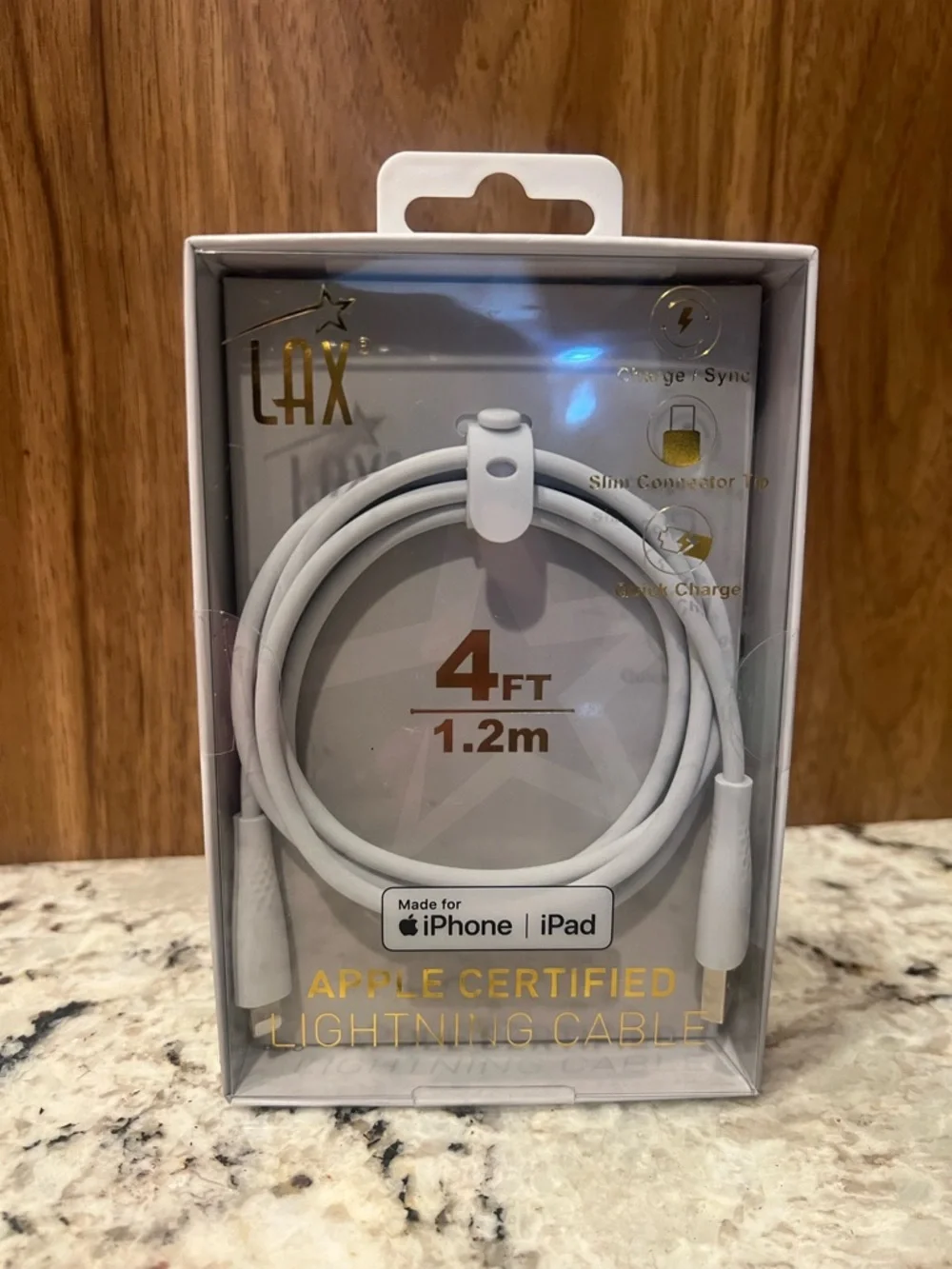 4ft White Lightning Charging Cable for iPhone & iPad